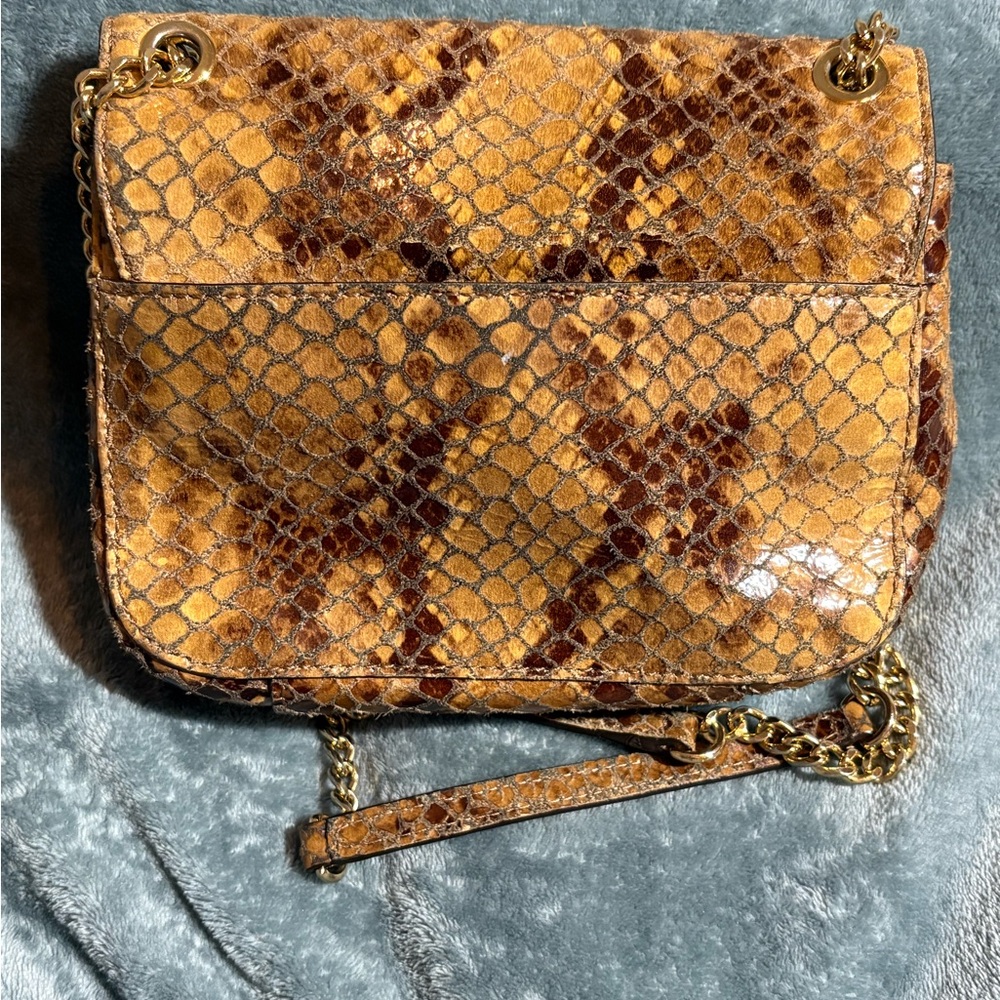 Michael Kors Tan Snake Print Crossbody Bag - Picture 6 of 6